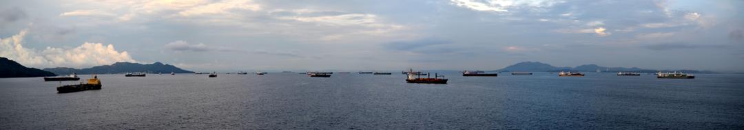 Waiting in line for the Panama Canal